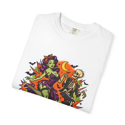 Creeping It Real graphic tee T-Shirt | Halloween skeleton pinup design
