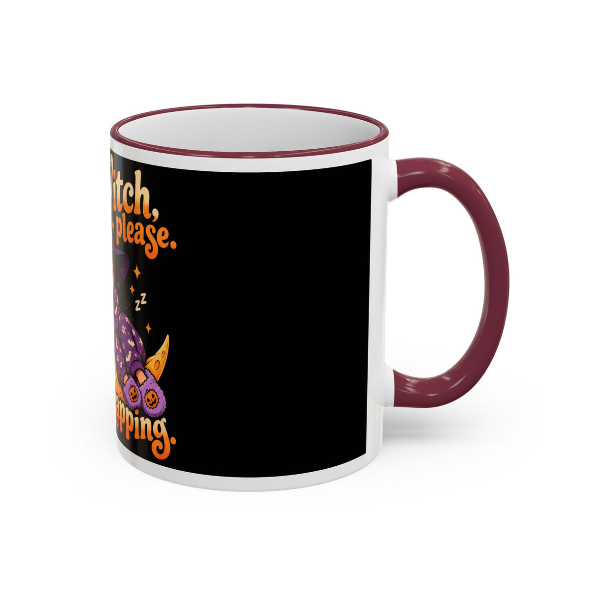 Witch please I'm napping Mug | Accent rim & handle, Halloween design