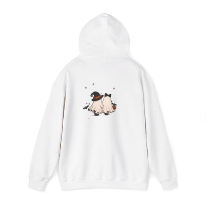 Booed Up Ghosts Hooded Sweatshirt | Cute Halloween Ghosts with Candy