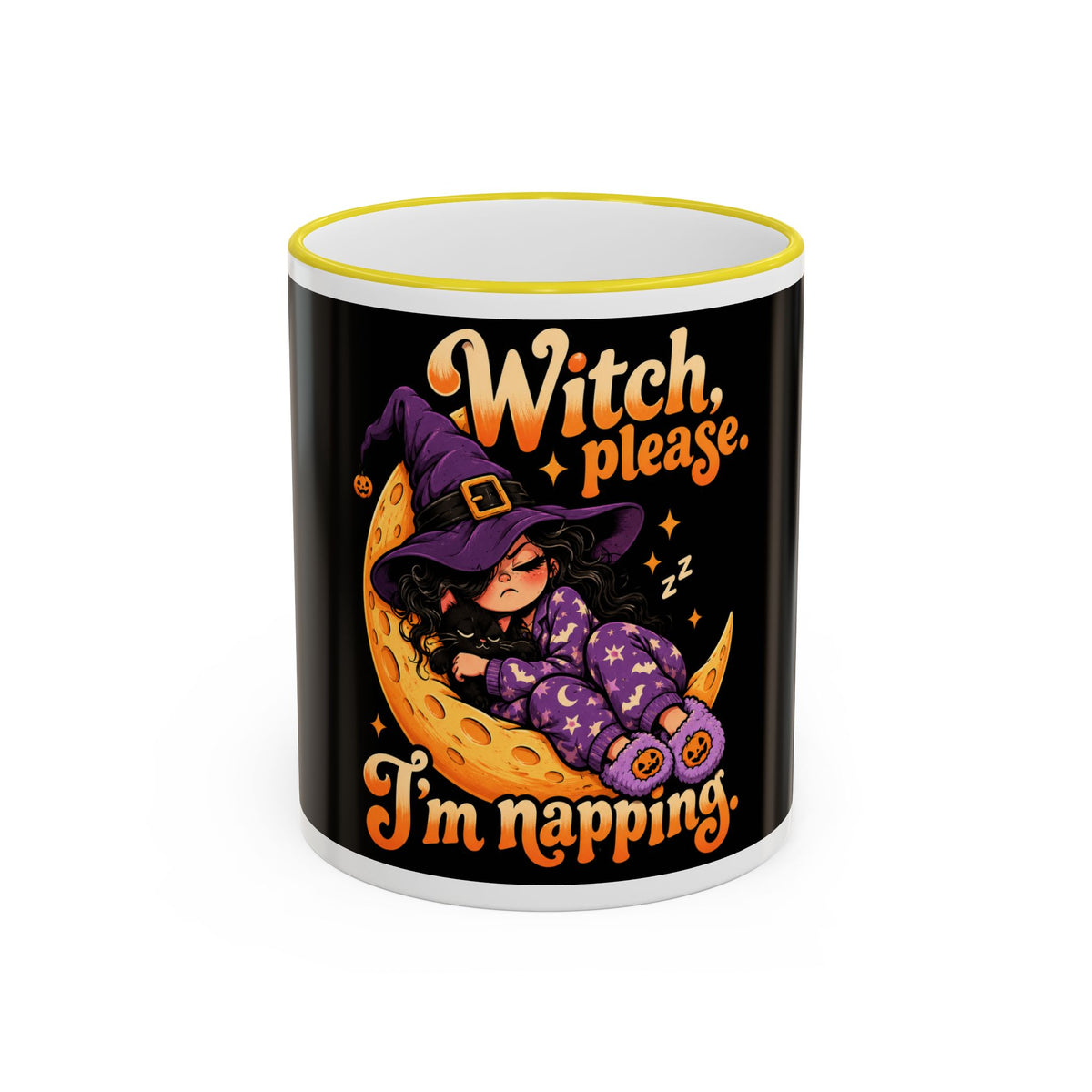 Witch please I'm napping Mug | Accent rim & handle, Halloween design