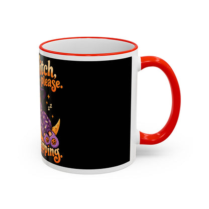 Witch please I'm napping Mug | Accent rim & handle, Halloween design
