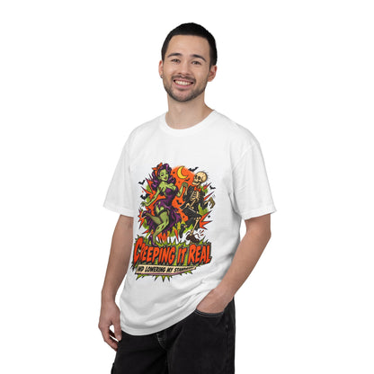 Creeping It Real graphic tee T-Shirt | Halloween skeleton pinup design