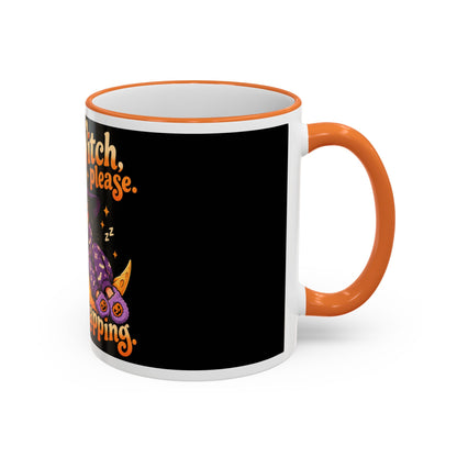 Witch please I'm napping Mug | Accent rim & handle, Halloween design